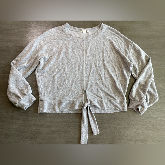 Billabong Sweaters - Billabong Light Grey Tied Long Sleeve Shirt